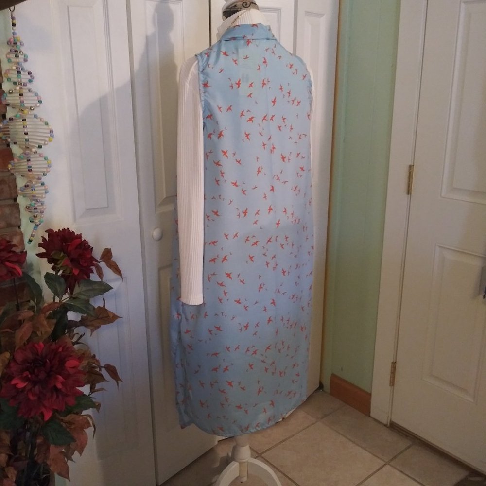 916 jeaniemade Size XL Sleeveless Long Duster Vest - Picture 3 of 4